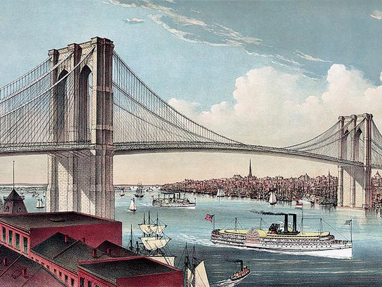 גשר ברוקלין / אייר: הגשר מתחילת המאה ה-20